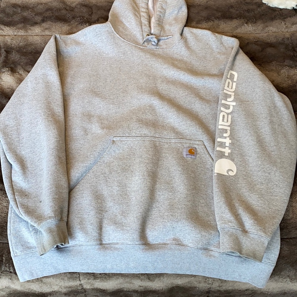 Carhartt sweatshirt heavy water resistant.